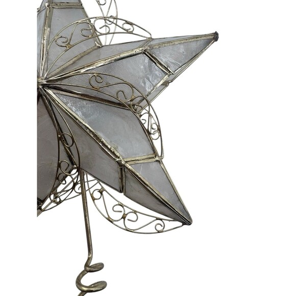 Vintage Capiz Shell Star Christmas Tree Topper Fast Shipping - Picture 5 of 16